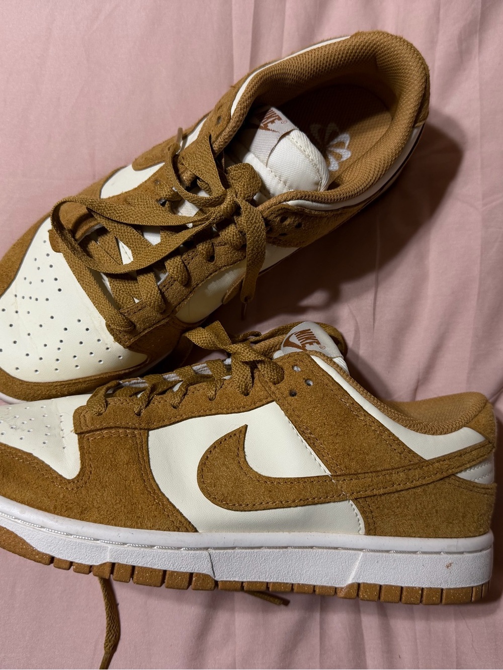 Nike Dunks - Low Top - Cream and Brown Suede